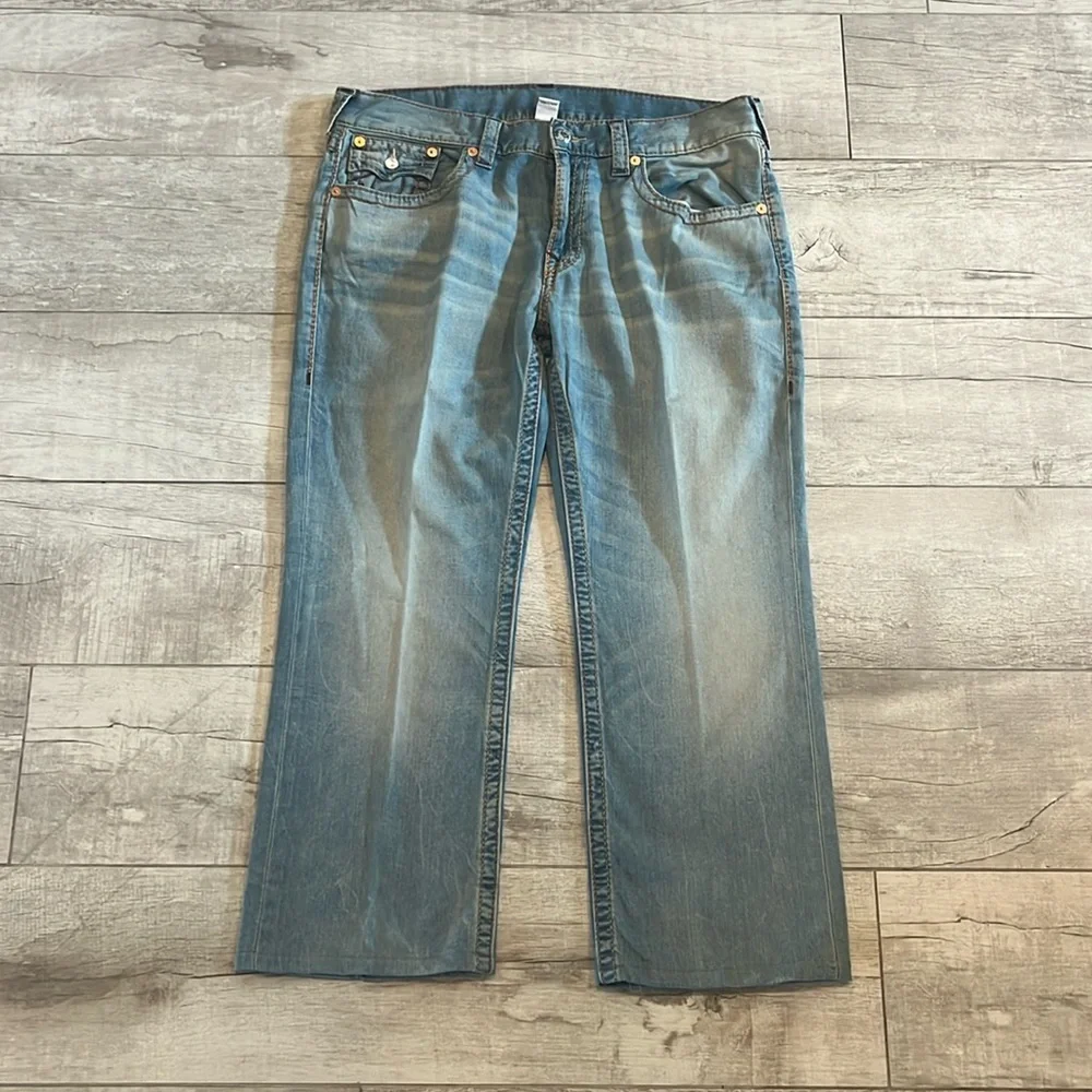 TRUE‎ RELIGION Ricky Flap Relaxed Straight Fit Jeans Size 38